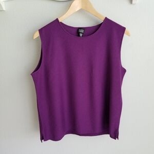 Eileen Fisher purple wool top L